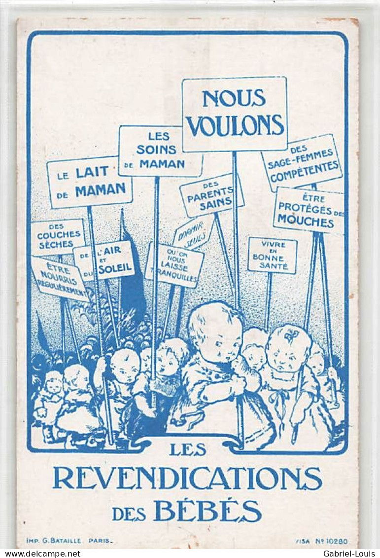 Le Revendications Des Bébés Croix Rouge Américaine Vers 1919 "Humour" Droits Des Enfants Enfance Meurtrie Nouveaux-nés - Weltkrieg 1914-18