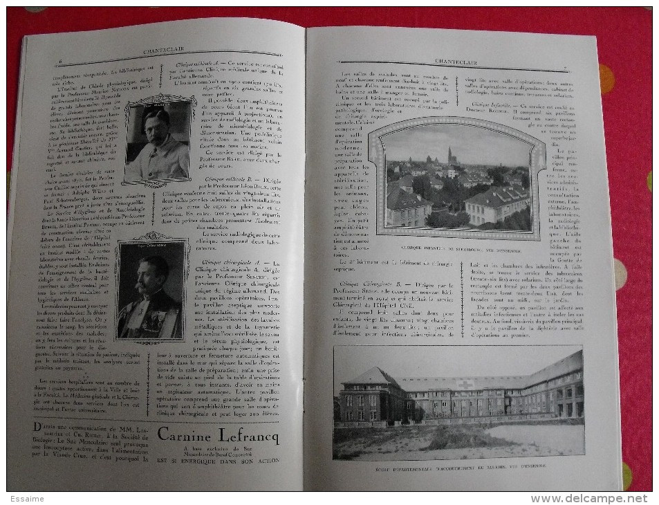 Chanteclair  N° 157. 1921. Strasbourg. Faculté De Médecine Et Hôpital. Carnine Lefrancq. Publicité. - 1900 - 1949