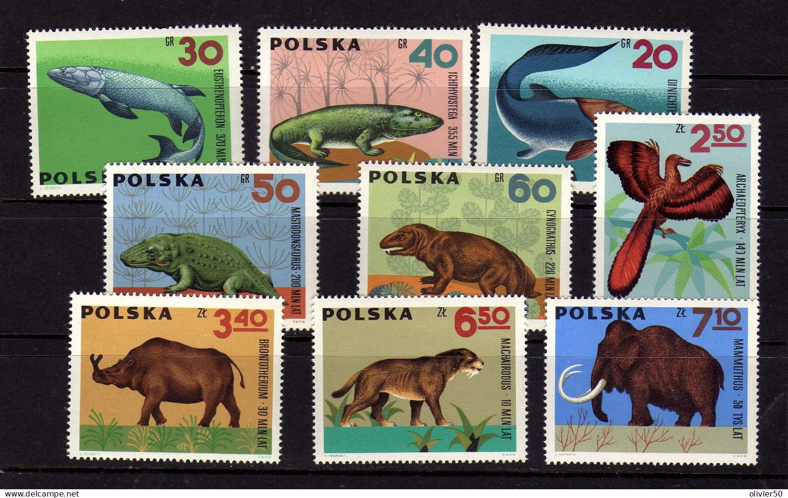Pologne - Faune -Animaux Prehistoriques - Neufs** - MNH - Unused Stamps