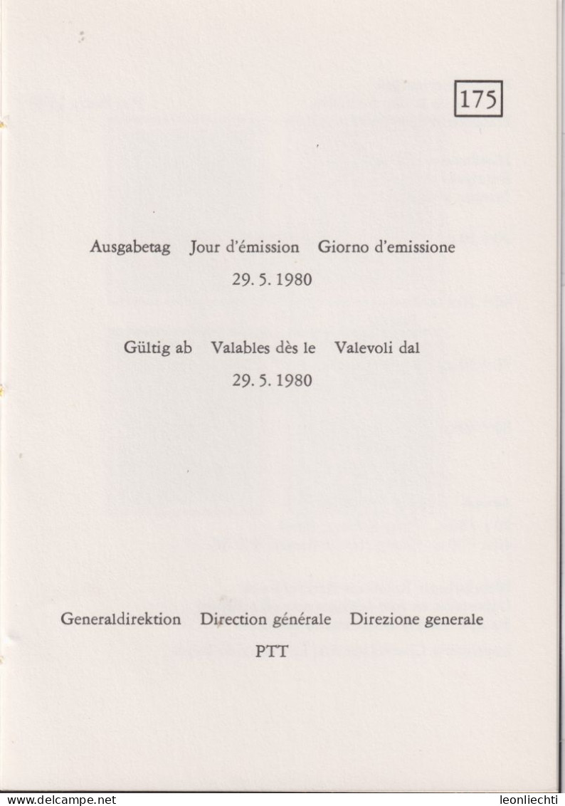 1980 Schweiz PTT Faltblatt Nr.175, ET ° Mi:CH 1174-1179, Zum:CH B186-B189, Handwerkerschilder - Lettres & Documents