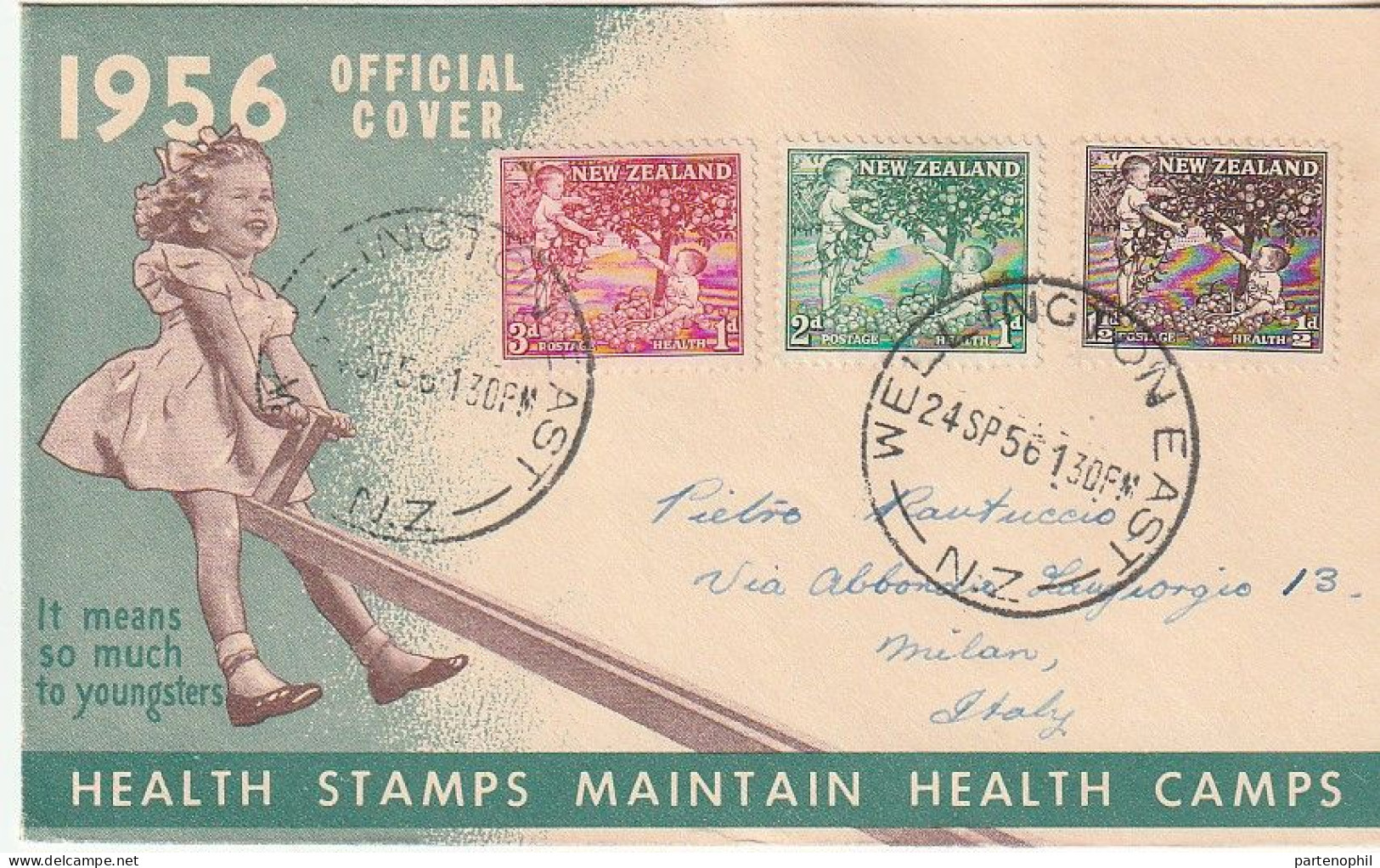 New Zealand Neuseeland 1956  -  Postgeschichte - Storia Postale - Histoire Postale - Storia Postale