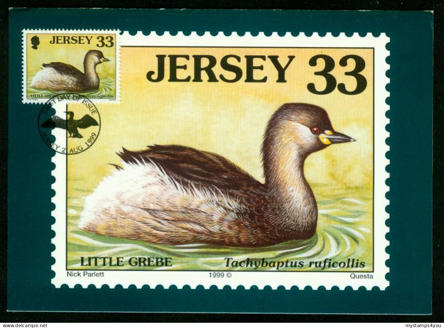 Mk Jersey Maximum Card 1999 MiNr 900 | Seabirds And Waders. Little Grebe #max-0059 - Jersey