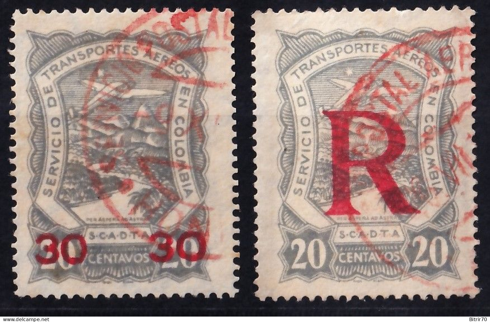 Colombia. Aéreos 1923-28  Y&T. 56, 57, - Colombia