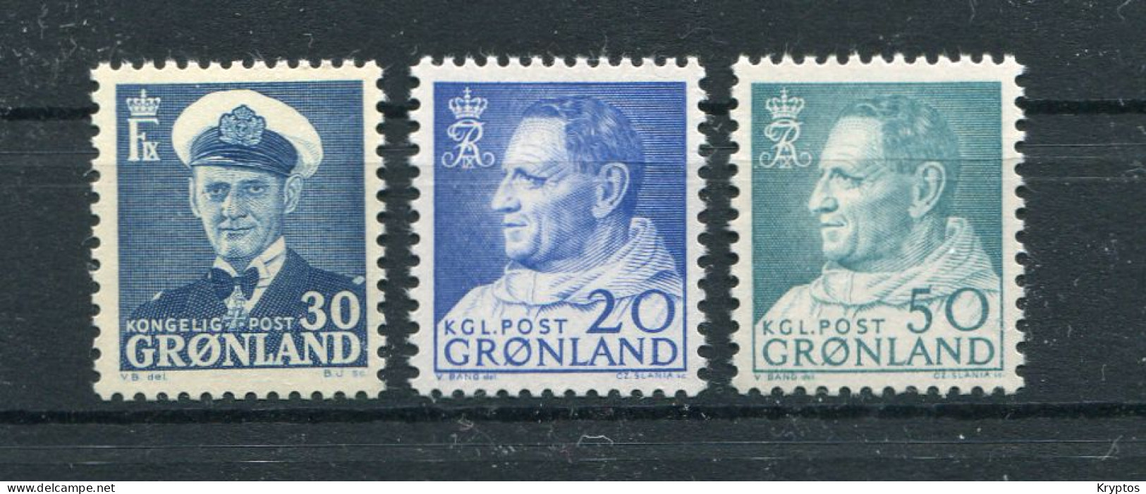 Greenland 1953-63. King Frederik IX. 3 Stamps. - MINT (NH)** - Unused Stamps