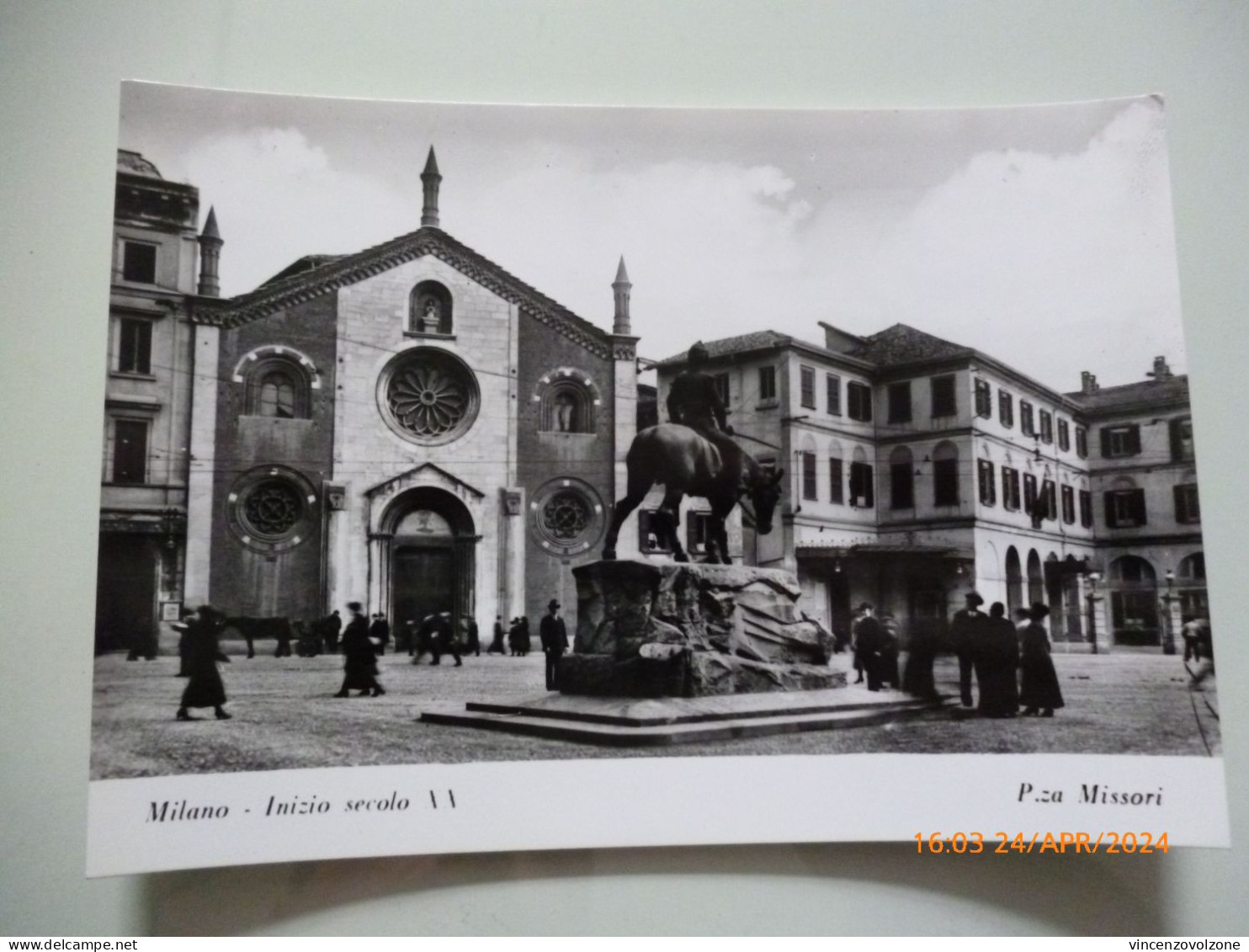 Cartolina "MILANO Inizio Secolo XX Piazza Missori"  Edizione Bromofoto Anni 1960 - Milano (Milan)