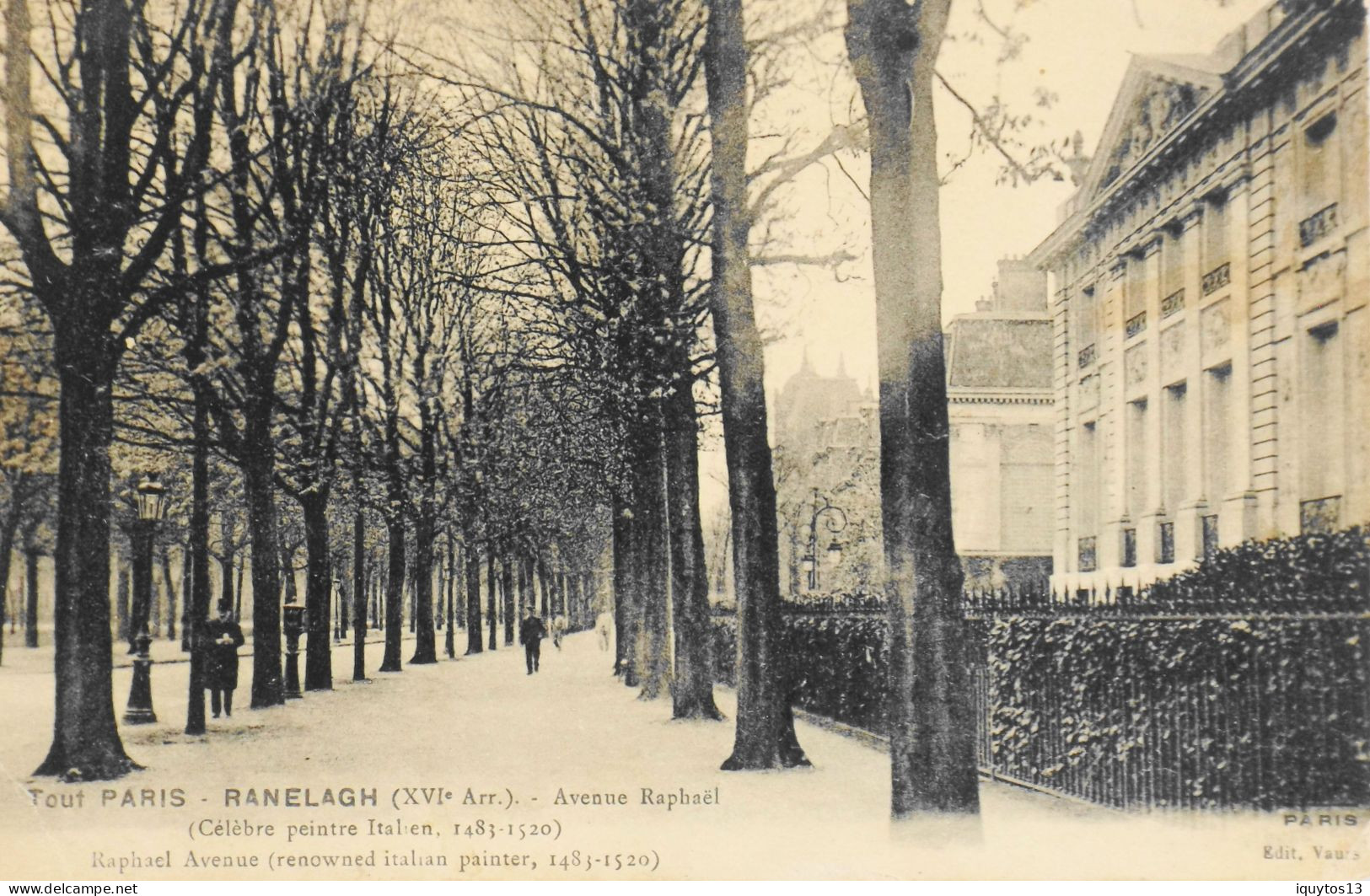 CPA. [75] > TOUT PARIS > RANELAGH Avenue Raphaël - (XVIe Arrt.) - 1924 - Tampon Au Verso Des J.O Paris 1924 - TBE - District 16