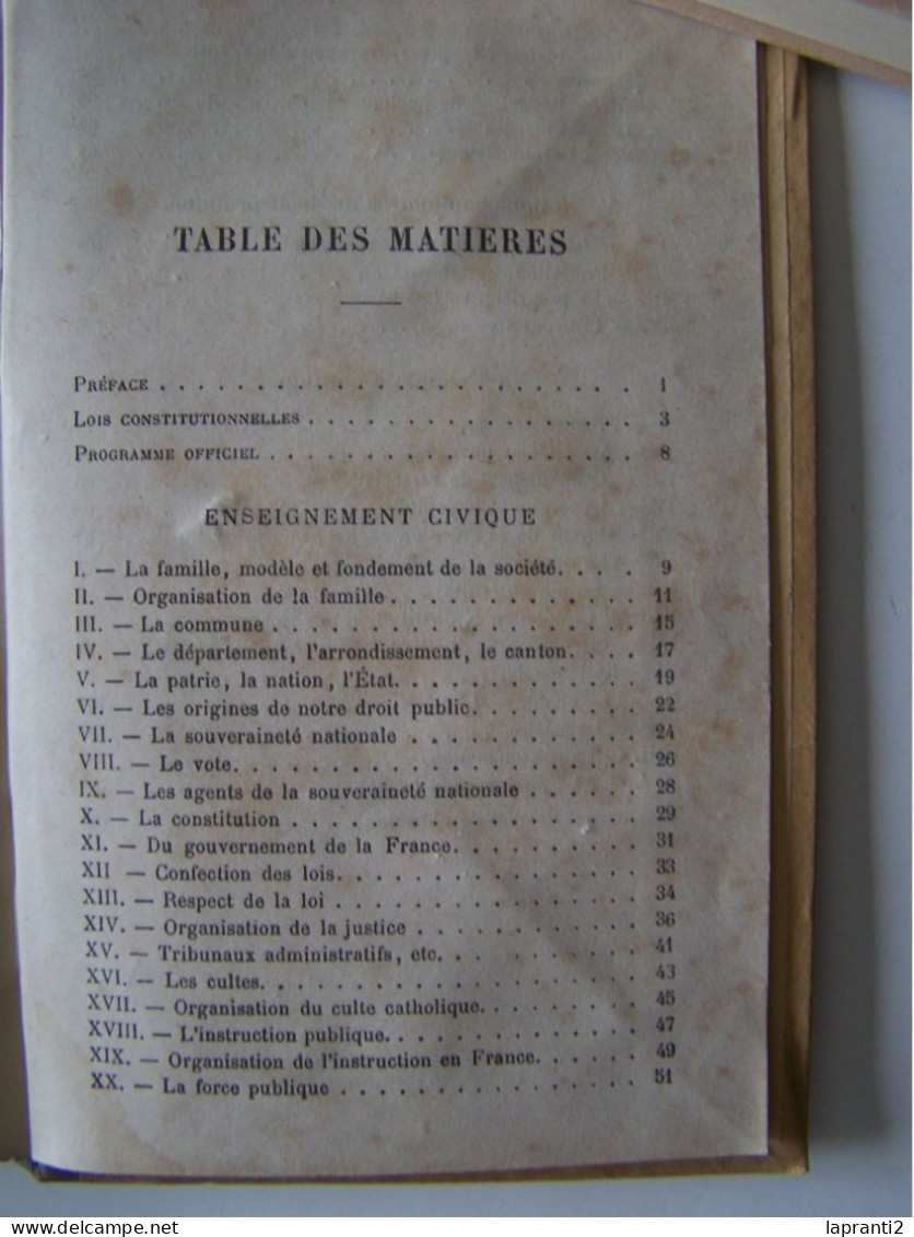 ENSEIGNEMENT CIVIQUE. NOTIONS SOMMAIRES DE DROIT PRATIQUE. - 12-18 Jahre