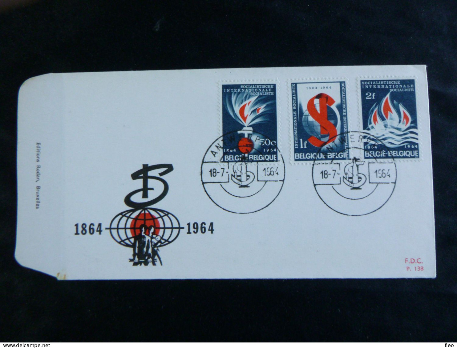 1964 1290/1292 FDC ( Antwerpen ) : " Socialisme 1864-1964 " - 1961-1970