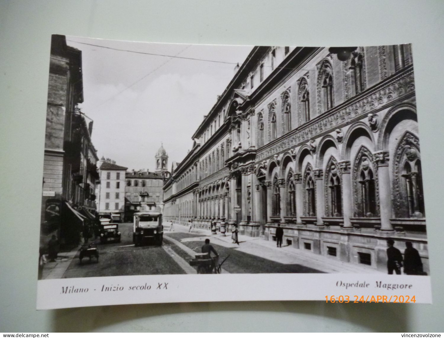 Cartolina "MILANO Inizio Secolo XX  Duomo Ospedale Maggiore"  Edizione Bromofoto Anni 1960 - Milano