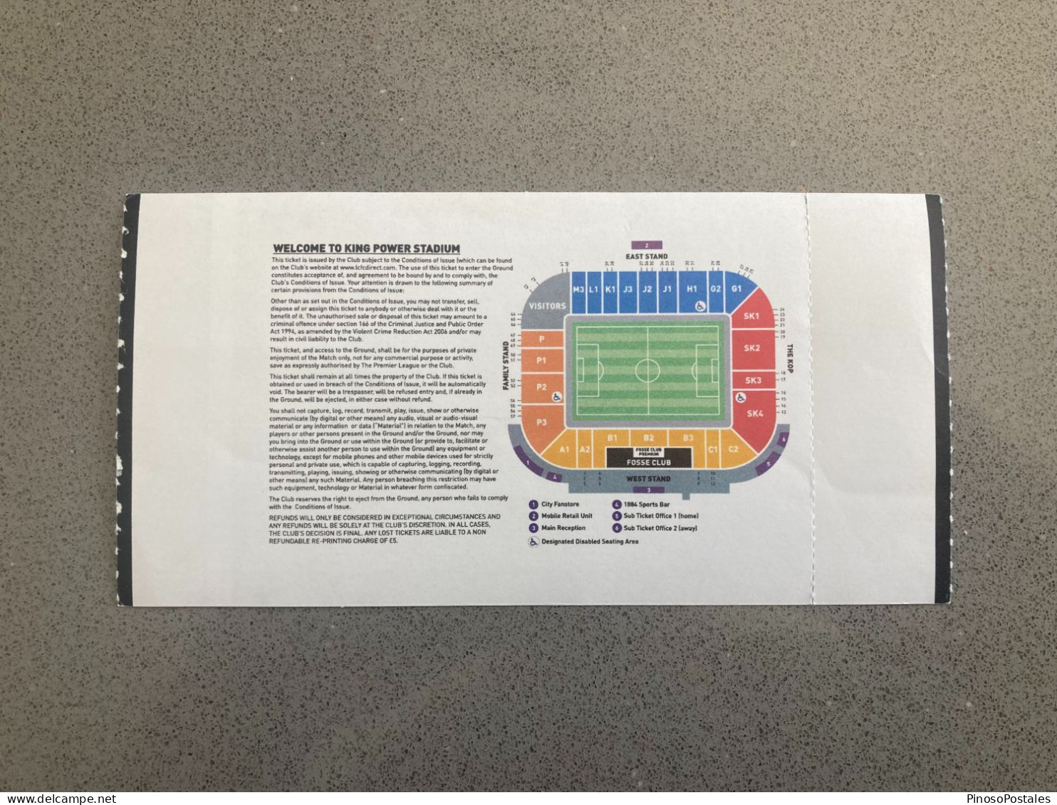 Leicester City V Newcastle United 2014-15 Match Ticket - Tickets D'entrée