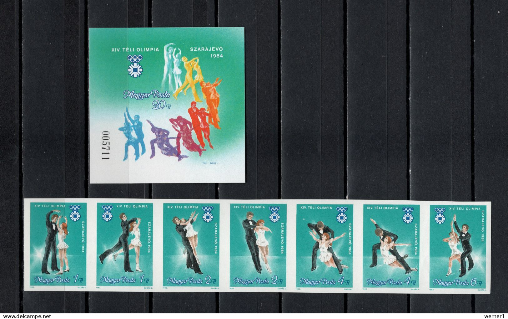 Hungary 1983 Olympic Games Sarajevo Strip Of 7 + S/s Imperf. MNH -scarce- - Hiver 1984: Sarajevo