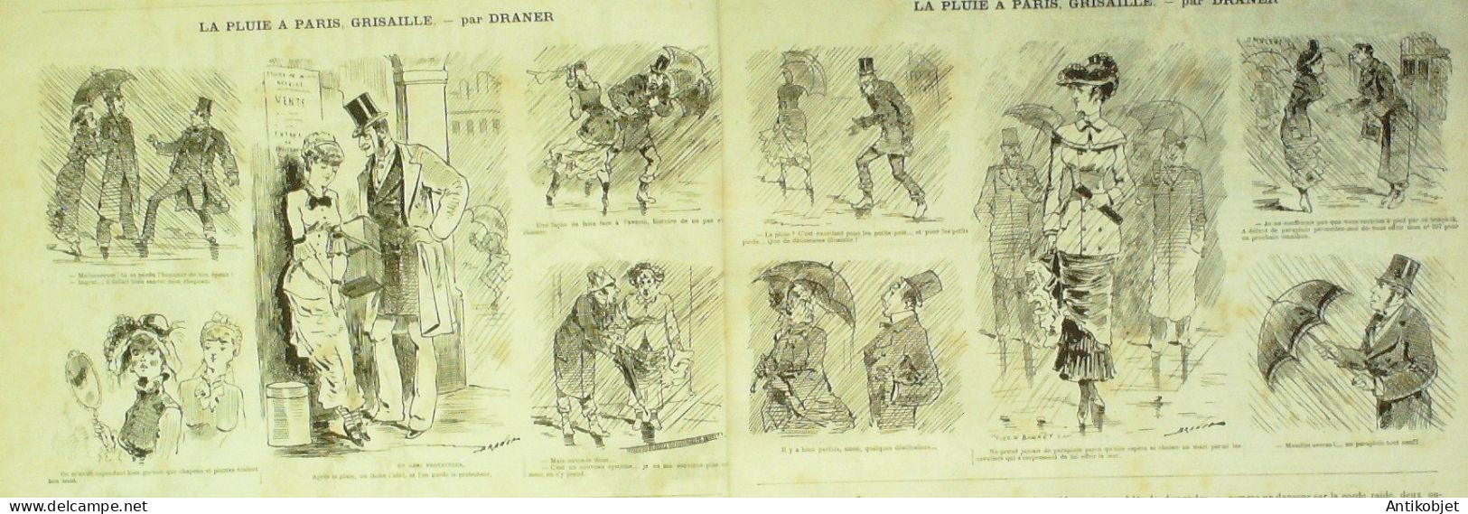 La Caricature 1880 N°  46 Il Pleut Bergère Robida Barret Draner Esquisses Maritimes Gino - Magazines - Before 1900