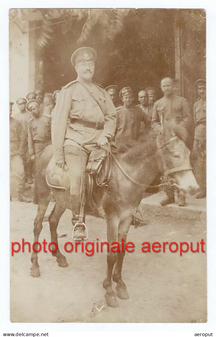 Officier De L'armée Impériale Russe De La Première Guerre Mondiale Sur Une Mule, Mai 1916 - Carte Photo (RPPC) - Weltkrieg 1914-18