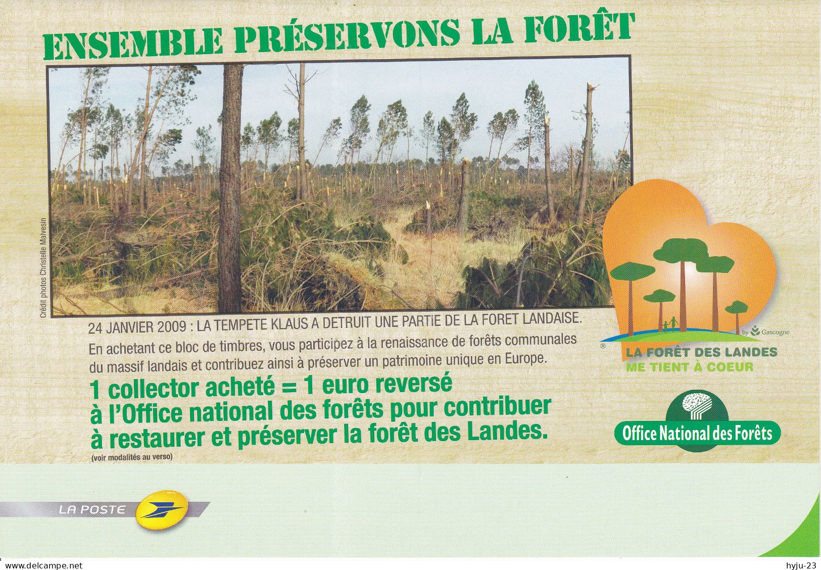 Collector La Poste N° 34 Ensemble Préservons La Forêt 2009 - Collectors