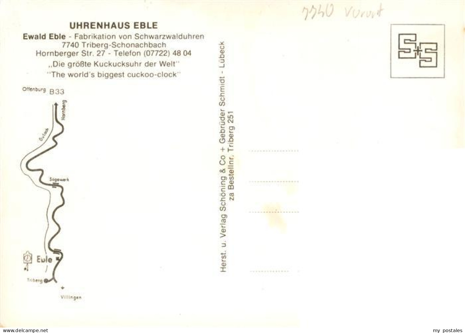 73927561 Schonachbach Uhrenhaus Eble Schwarzwalduhren - Triberg