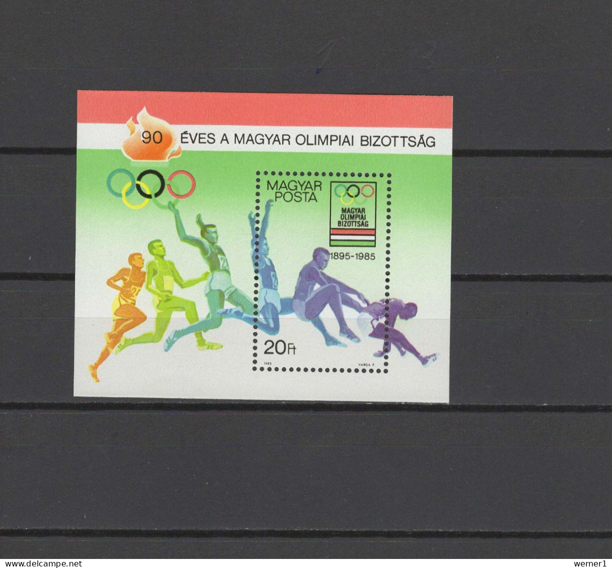 Hungary 1985 Olympic Games, 90th Anniv. Of Hungarian Olympic Committee S/s MNH - Verano 1984: Los Angeles