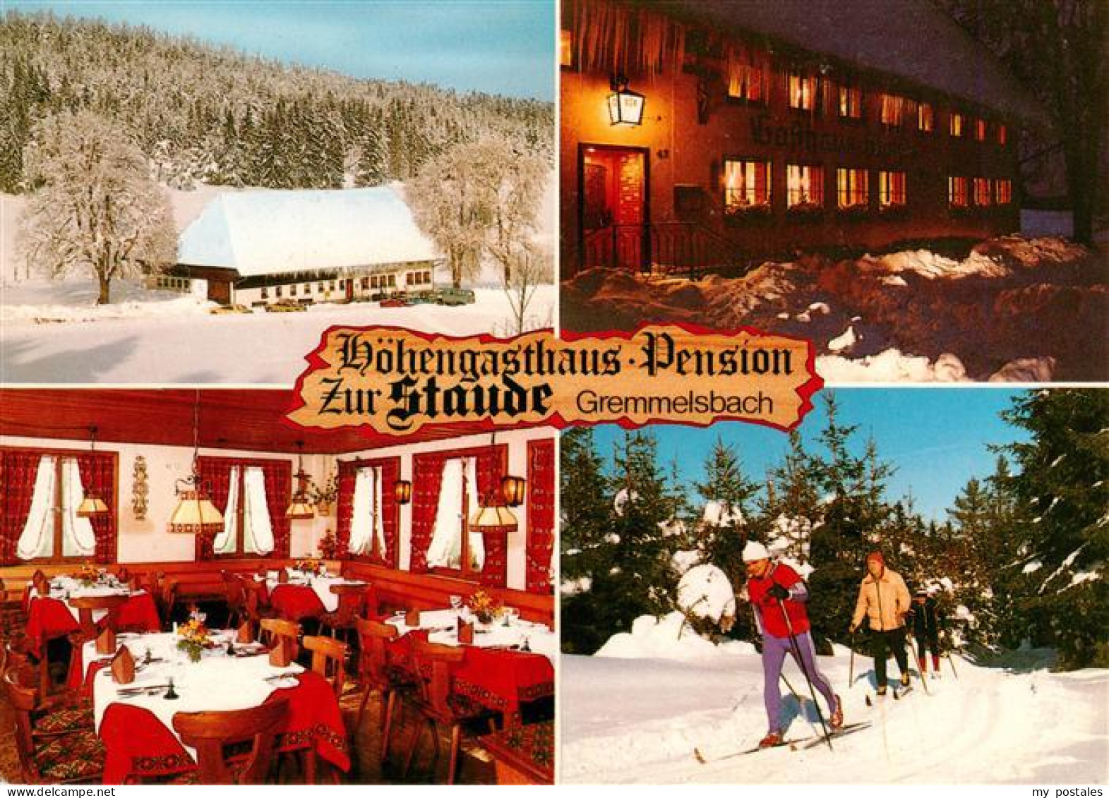 73927558 Gremmelsbach_Triberg Hoehengasthaus Pension Zur Staude Gastraum Winters - Triberg