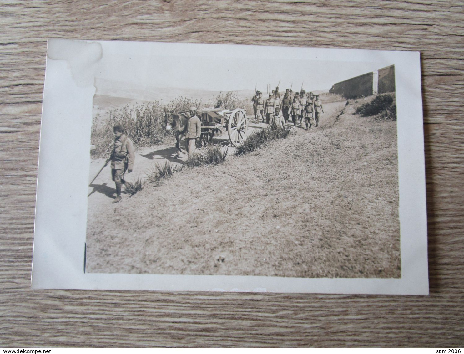 CPA PHOTO MAROC TAZA  MILITAIRES OBSEQUE DU TIRAILLEUR BOUSSARD ATTELAGE CERCUEIL - Autres & Non Classés