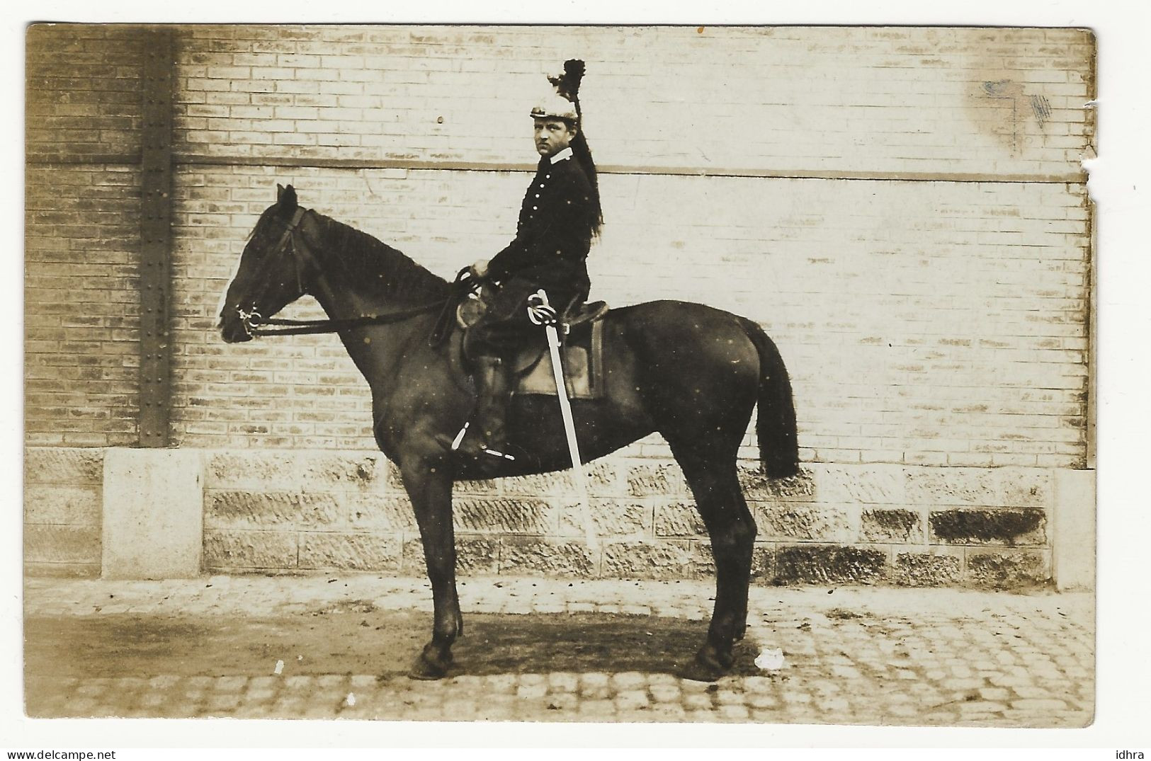 Carte Photo D'un Militaire Dragon à Cheval  Mars 1910 - Weltkrieg 1914-18