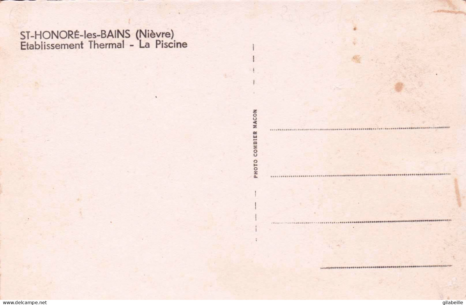 58 - Nievre -  SAINT HONORE Les BAINS -  établissement Thermal - La Piscine - Saint-Honoré-les-Bains