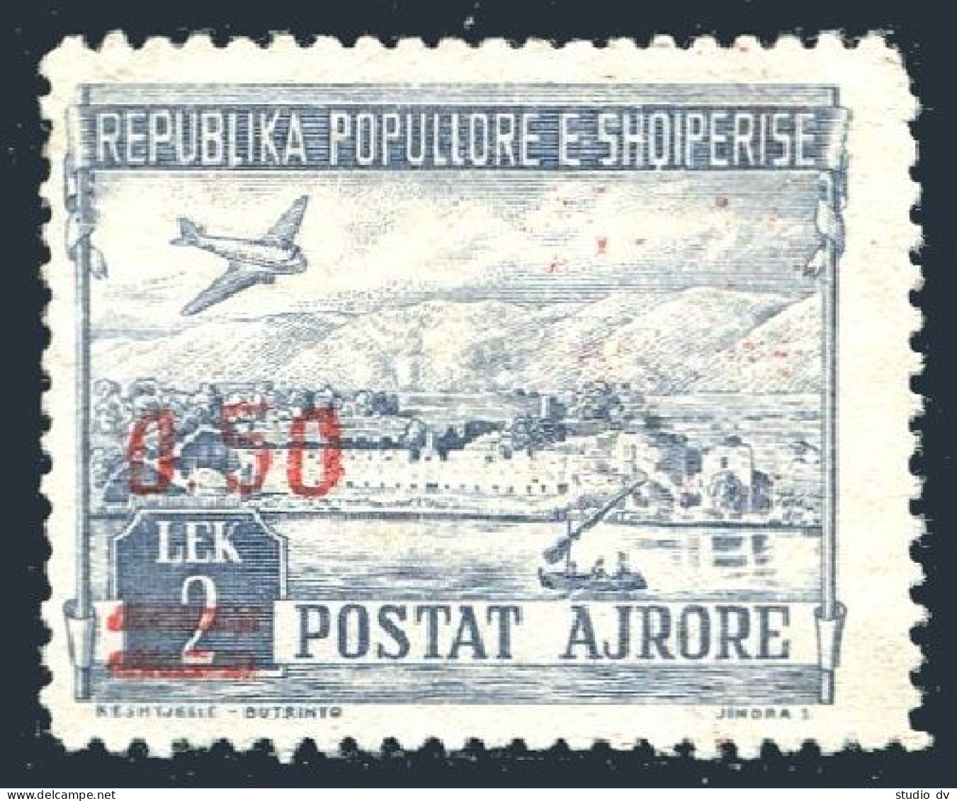 Albania C60, Mint No Gum. Mi 521. Air Post 1952. Albanian Towns Surcharged. - Albanie