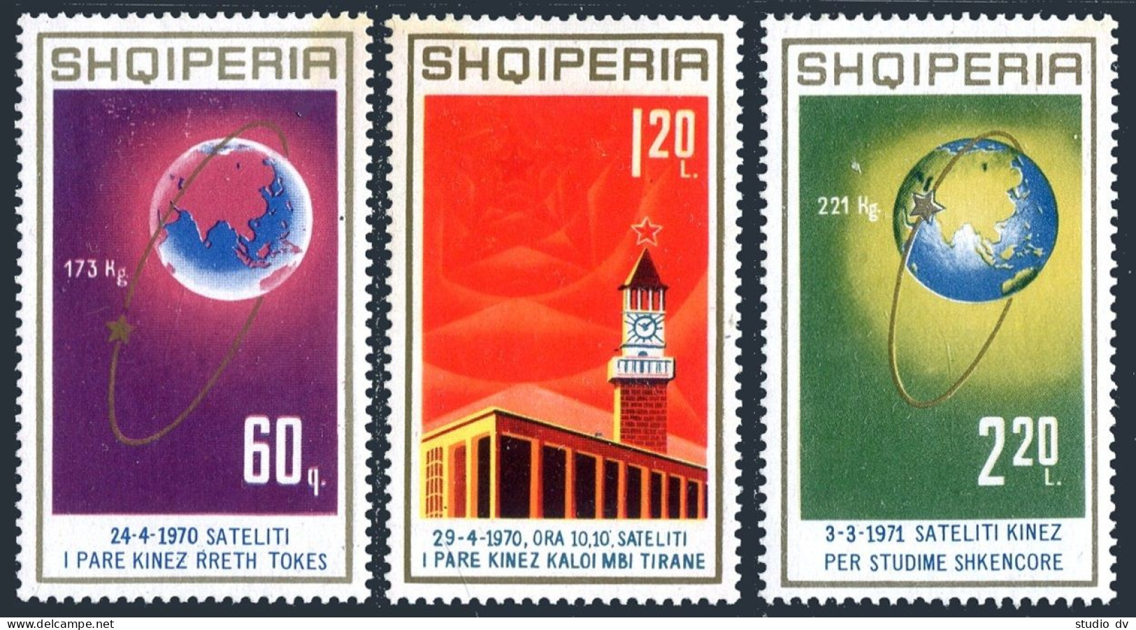Albania 1360-1362, Hinged. Mi 1486-1588. Space Developments Of PR China, 1971. - Albanien