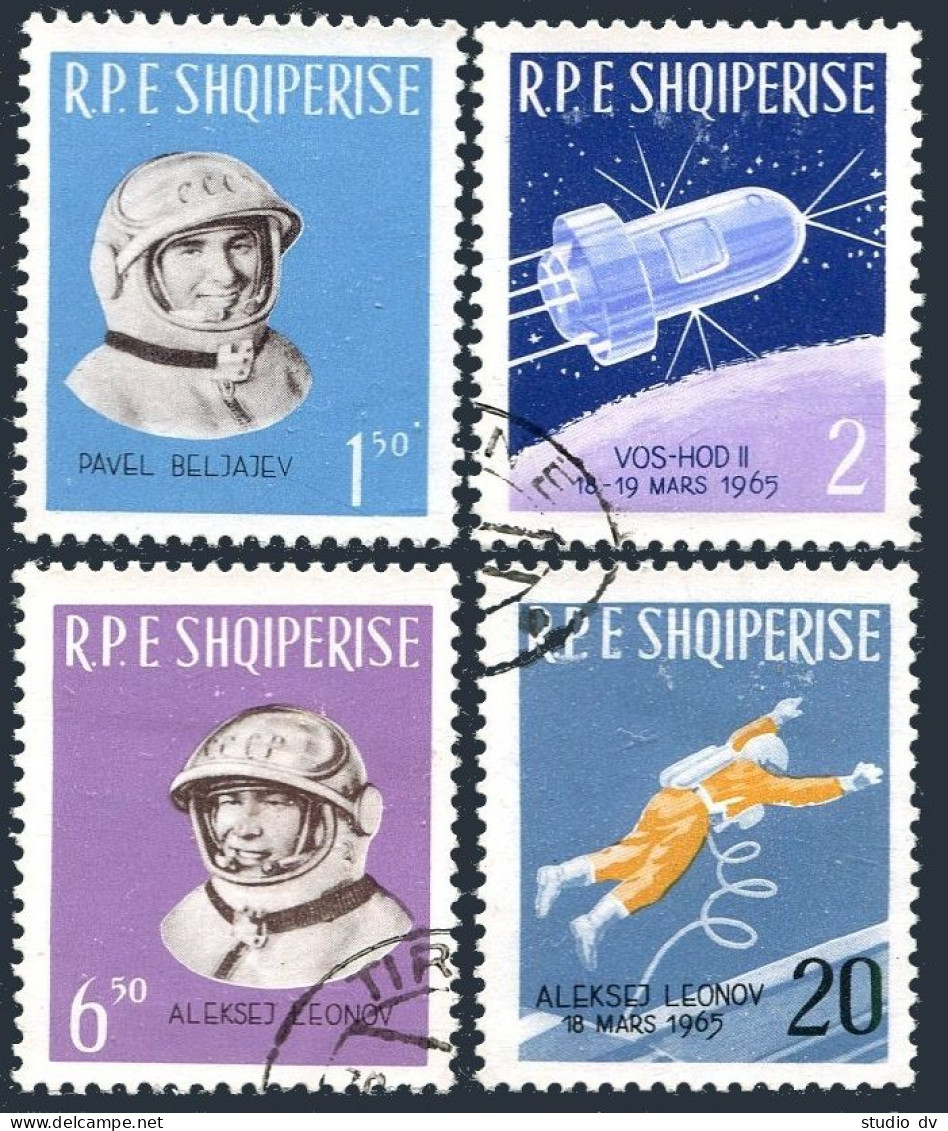 Albania 816-819,CTO.Mi 941-944. P.Belyayev,Alexei Leonov Floating In Space.1965. - Albanien