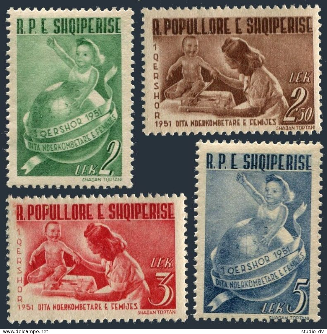 Albania 475-478, Hinged. Michel 510-513. Children's Day, 1951. - Albanië