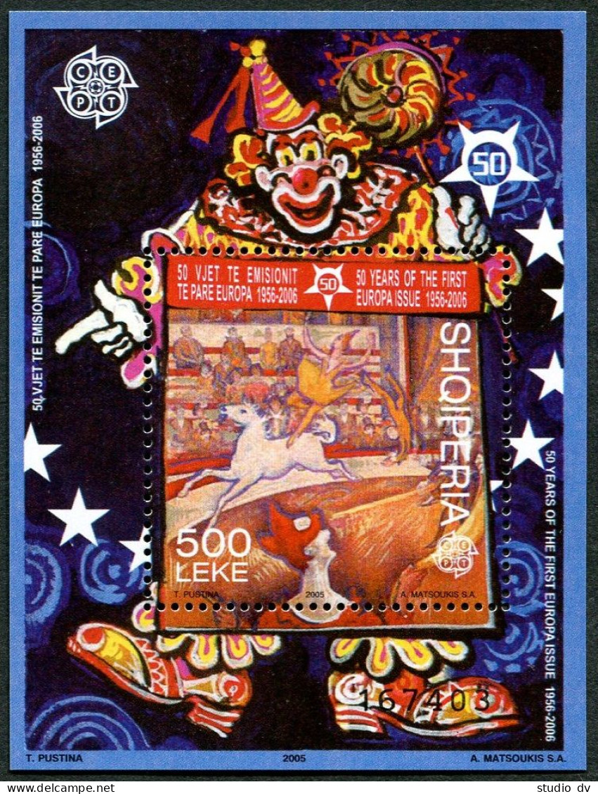 Albania 2763, MNH. EUROPE CEPT 2005. Circus. Europe Stamps 50th Ann. - Albanie