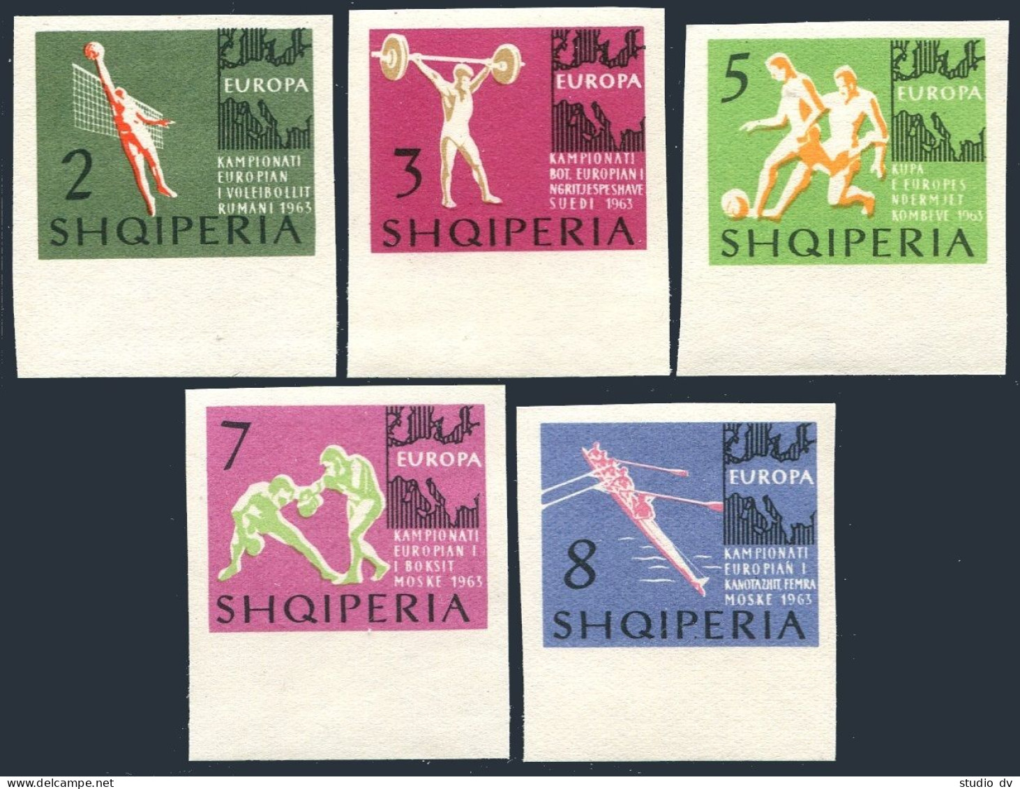 Albania 686-690 Imperf, MNH. European Volleyball Championships, 1963. - Albania