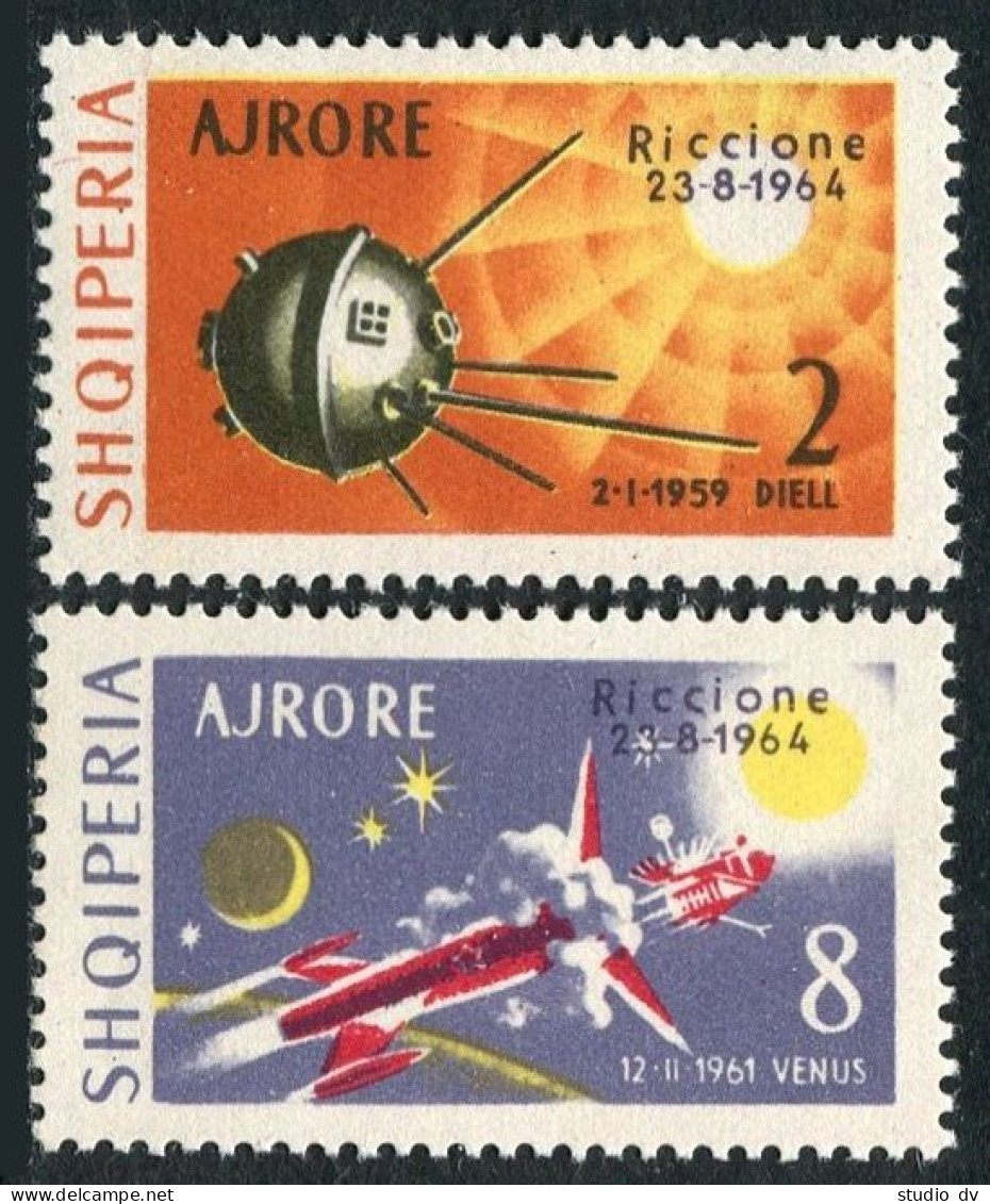 Albania C73-C74, MNH. Space Exhibition, Riccione-1964. Space Exploration. - Albanie