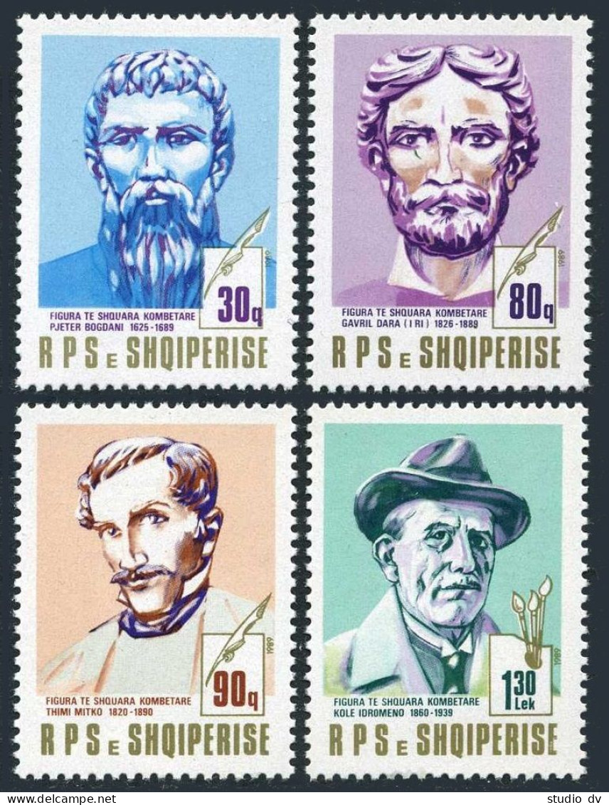 Albania 2321-2324, MNH. Michel 2409-2412. Writers, Painter, 1989.Pjeter Bogdani, - Albanië