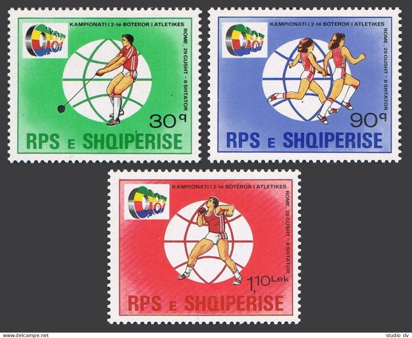 Albania 2254-2256,2257,MNH.Michel 2342-2344,Bl.89. OLYMPHILEX-1987.Hammer Throw, - Albanië