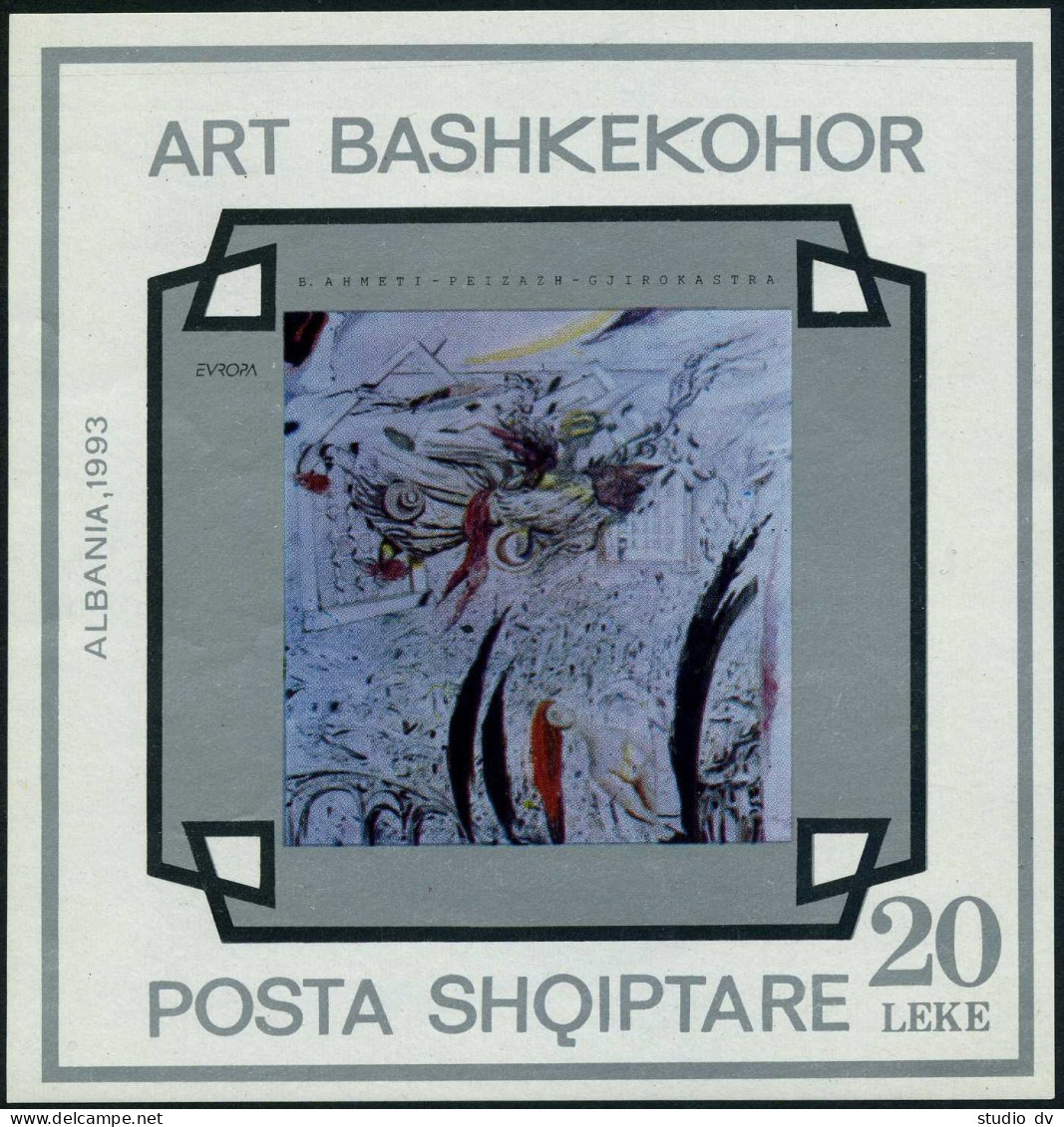 Albania 2441-2442,2443,MNH.Mi 2529-2530,Bl.98. CEPT-1993.Contemporary Paintings. - Albanie
