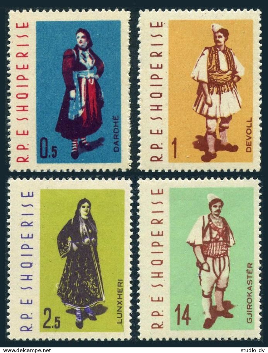 Albania 635-638, MNH. Michel 695-698. Regional Costumes, 1962. - Albania