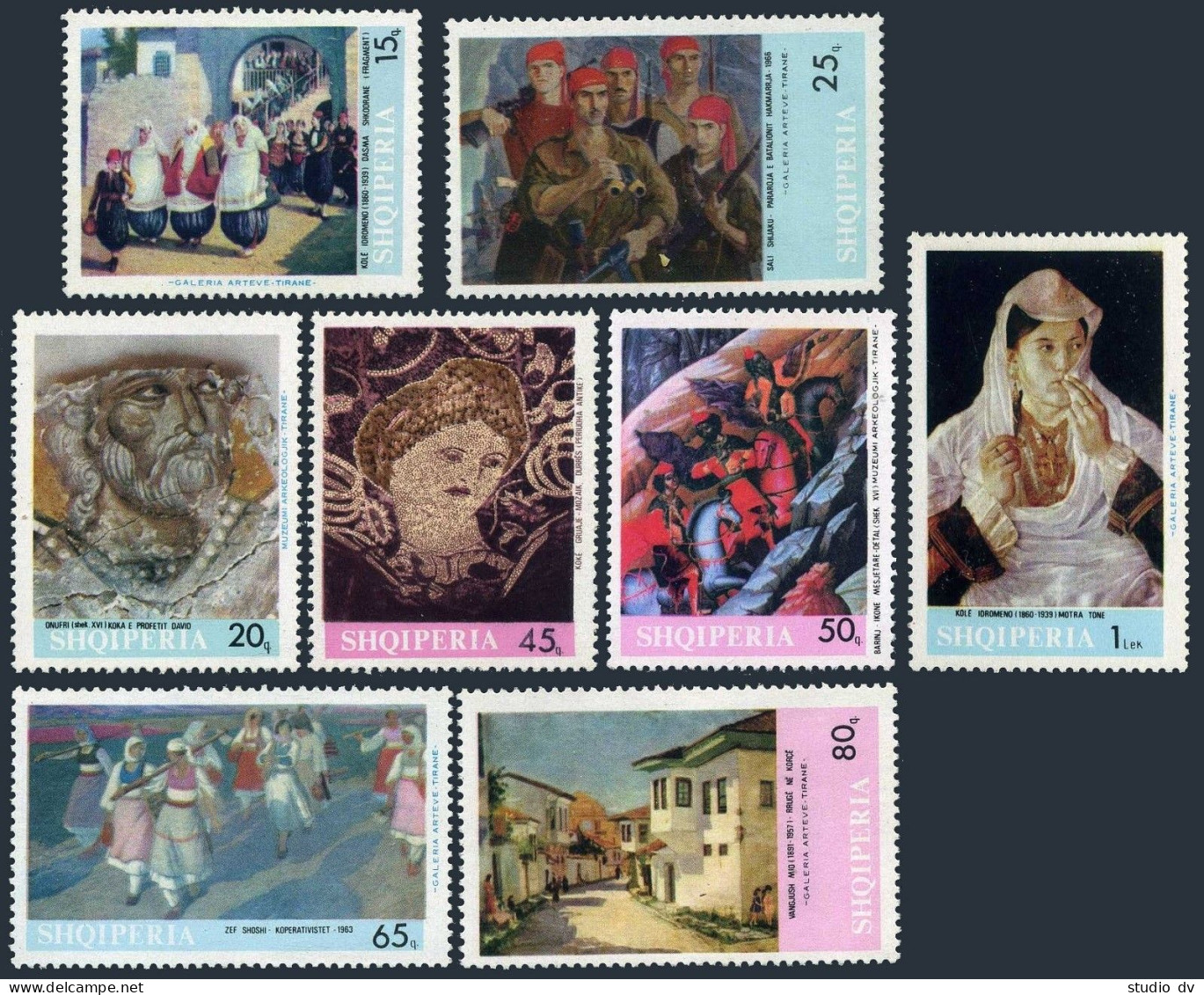 Albania 1062-1069, MNH. Mi 1201-1208. Art 1967. Modern Artists, Fresco, Mosaic, - Albanie