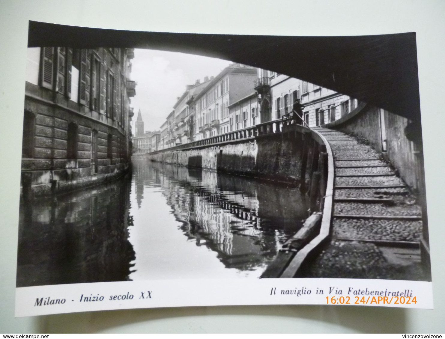 Cartolina "MILANO Inizio Secolo XX  Il Naviglio In Via Fatebenefratelli"  Edizione Bromofoto Anni 1960 - Milano (Milan)