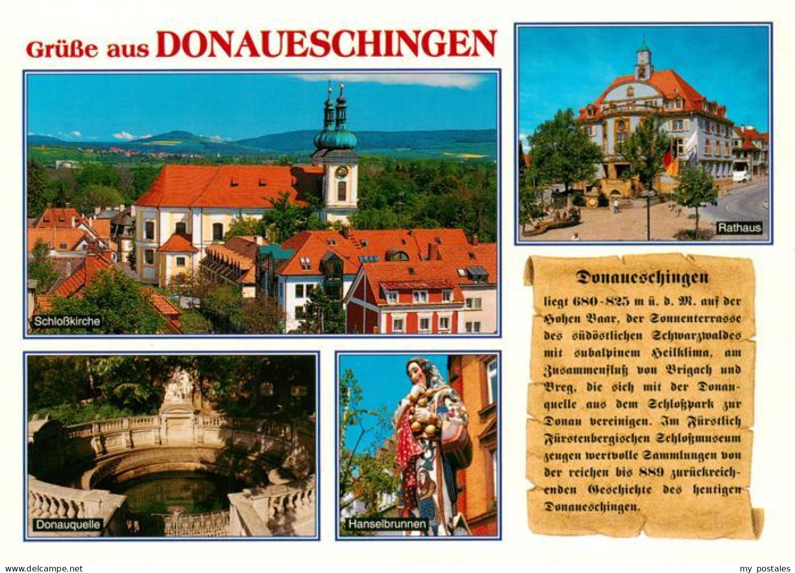 73927529 Donaueschingen Schlosskirche Rathaus Donauquelle Hanselebrunnen - Donaueschingen