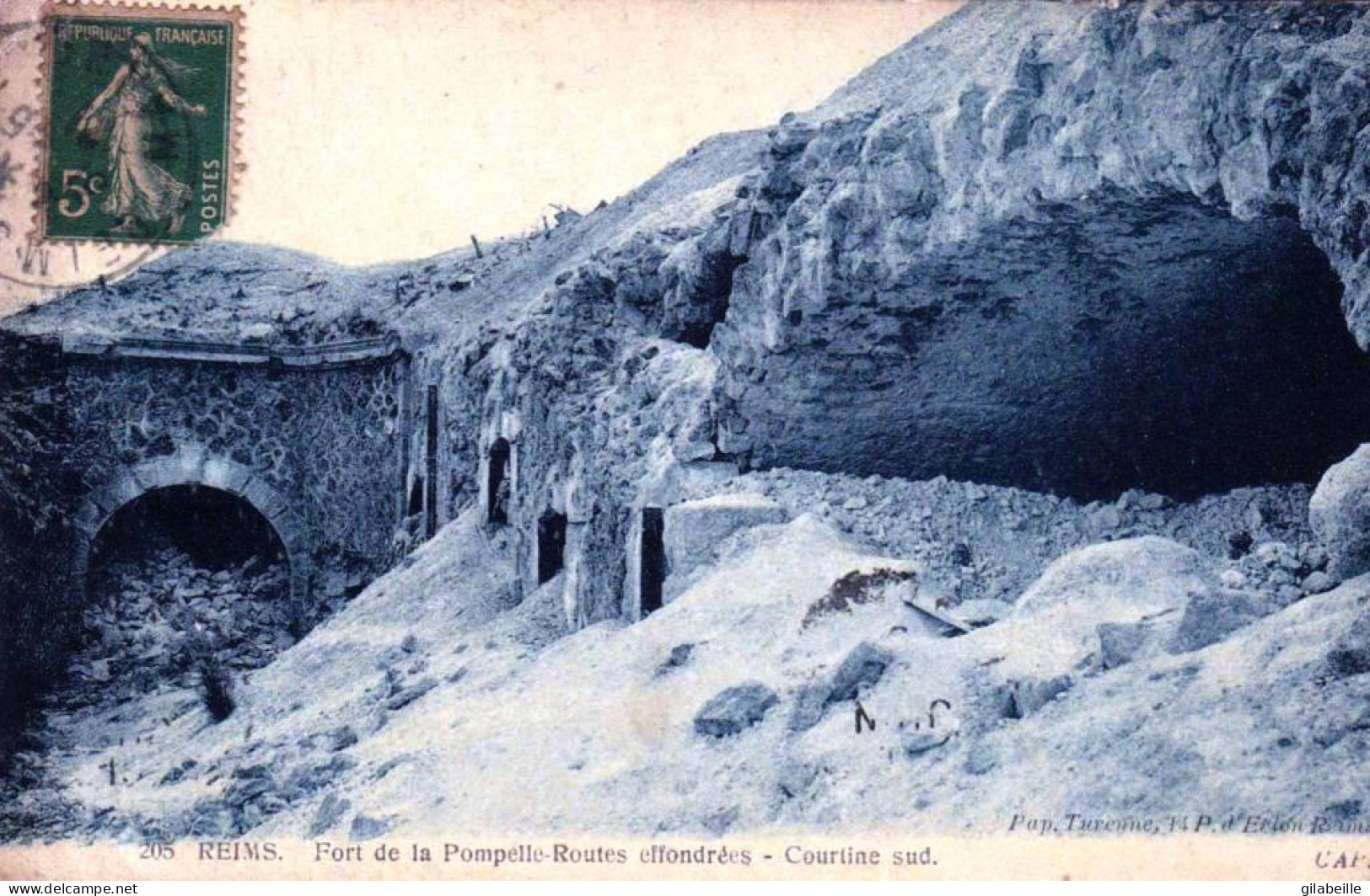 51 - Marne -  REIMS - Fort De La Pompelle -  Routes Effondrées - Courtine Sud - Guerre 1914 - Reims