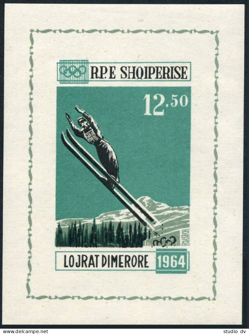 Albania 706-709,709A Imperf,MNH.Michel 798-801,Bl.21. Olympics Innsbruck-1964. - Albanië