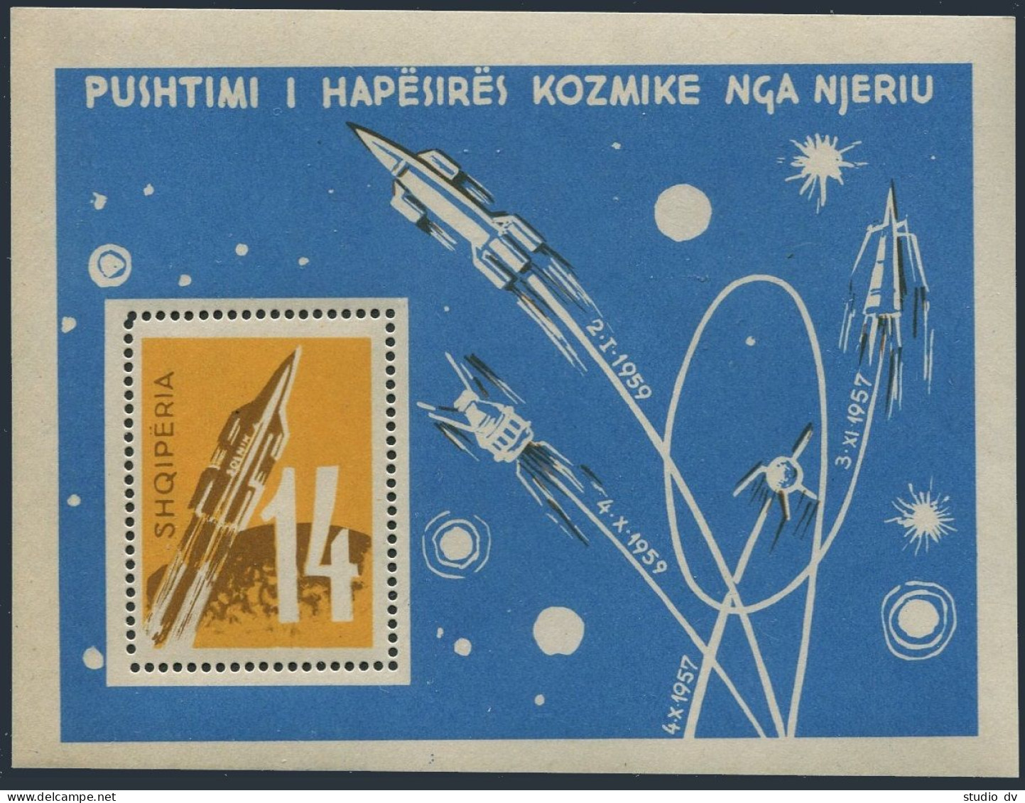 Albania 624a Perf & Imperf, MNH. Mi Bl.10A-10B. Russian Space Explorations,1962. - Albania