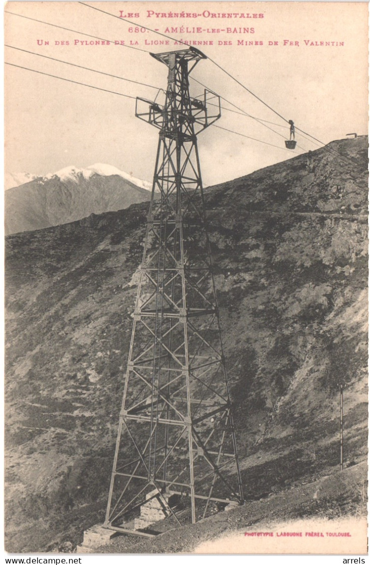 FR66 AMELIE LES BAINS - Labouche 680 - Un Des Pylones De La Ligne Aérienne Des Mines De Fer Valentin - Wagonnet - Belle - Amélie-les-Bains-Palalda