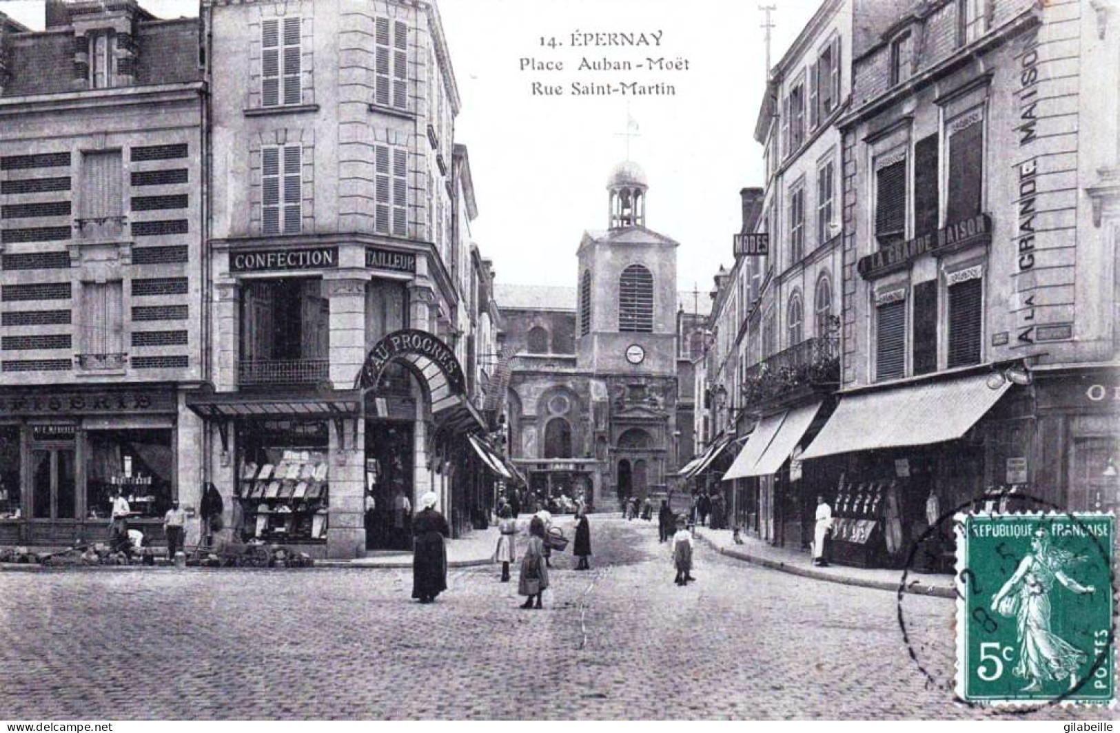 51 - Marne - EPERNAY -   Place Auban Moet - Rue Saint Martin - Epernay