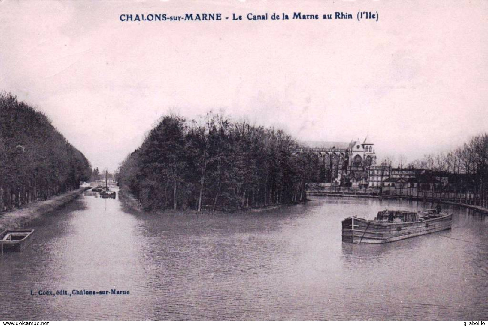 51 - Marne -  CHALONS  Sur MARNE -  Le Canal De La Marne Au Rhin - Péniche - Châlons-sur-Marne