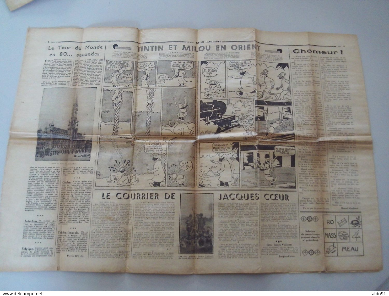 (Pat'Fol, Tintin - Hergé, Marijac) - Lot De 7 Magazines  " COEUR VAILLANT "  N° 13,18,19,21, 23 à 25 (7ème Année - 1935) - Altri & Non Classificati
