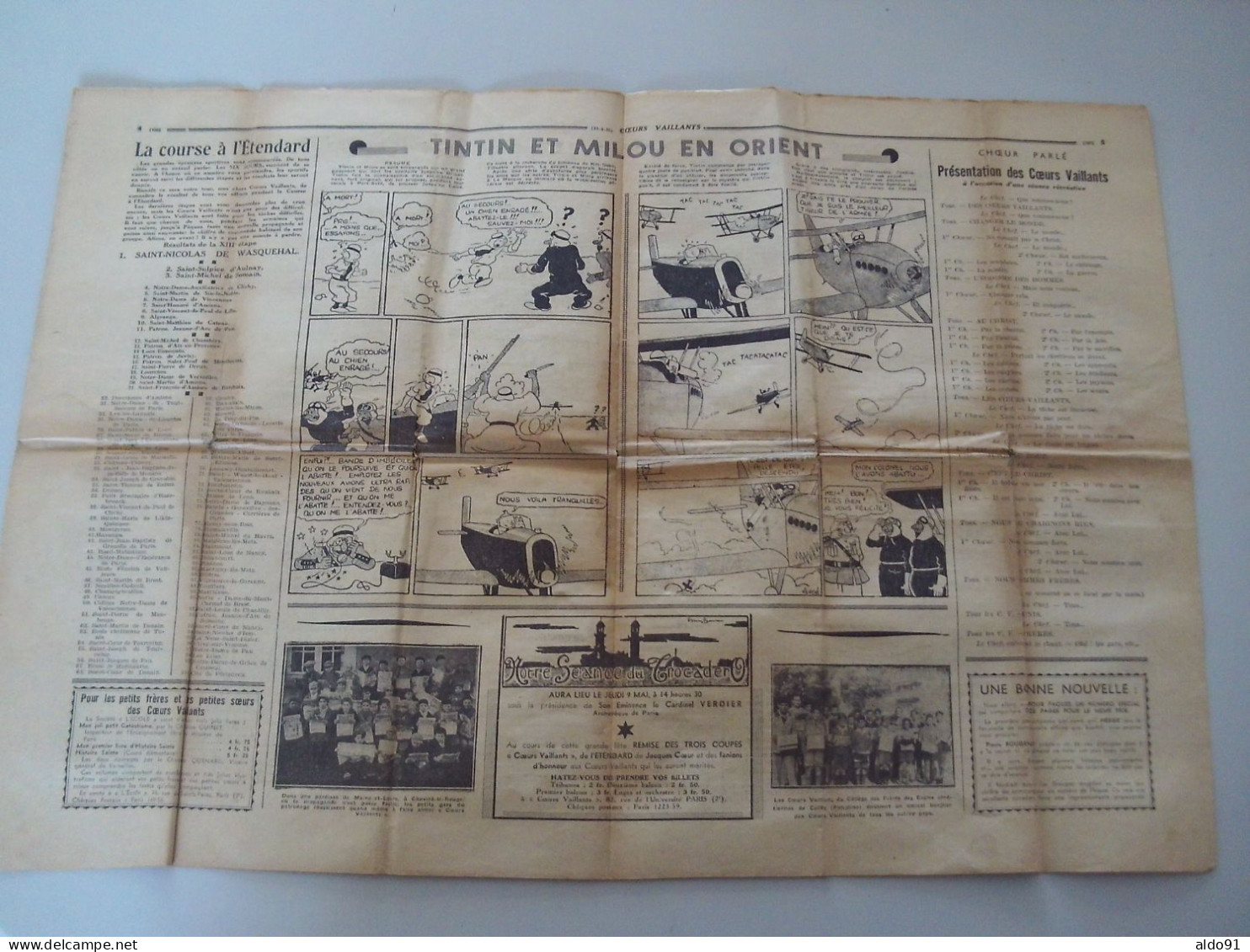 (Pat'Fol, Tintin - Hergé, Marijac) - Lot de 7 Magazines  " COEUR VAILLANT "  N° 13,18,19,21, 23 à 25 (7ème année - 1935)