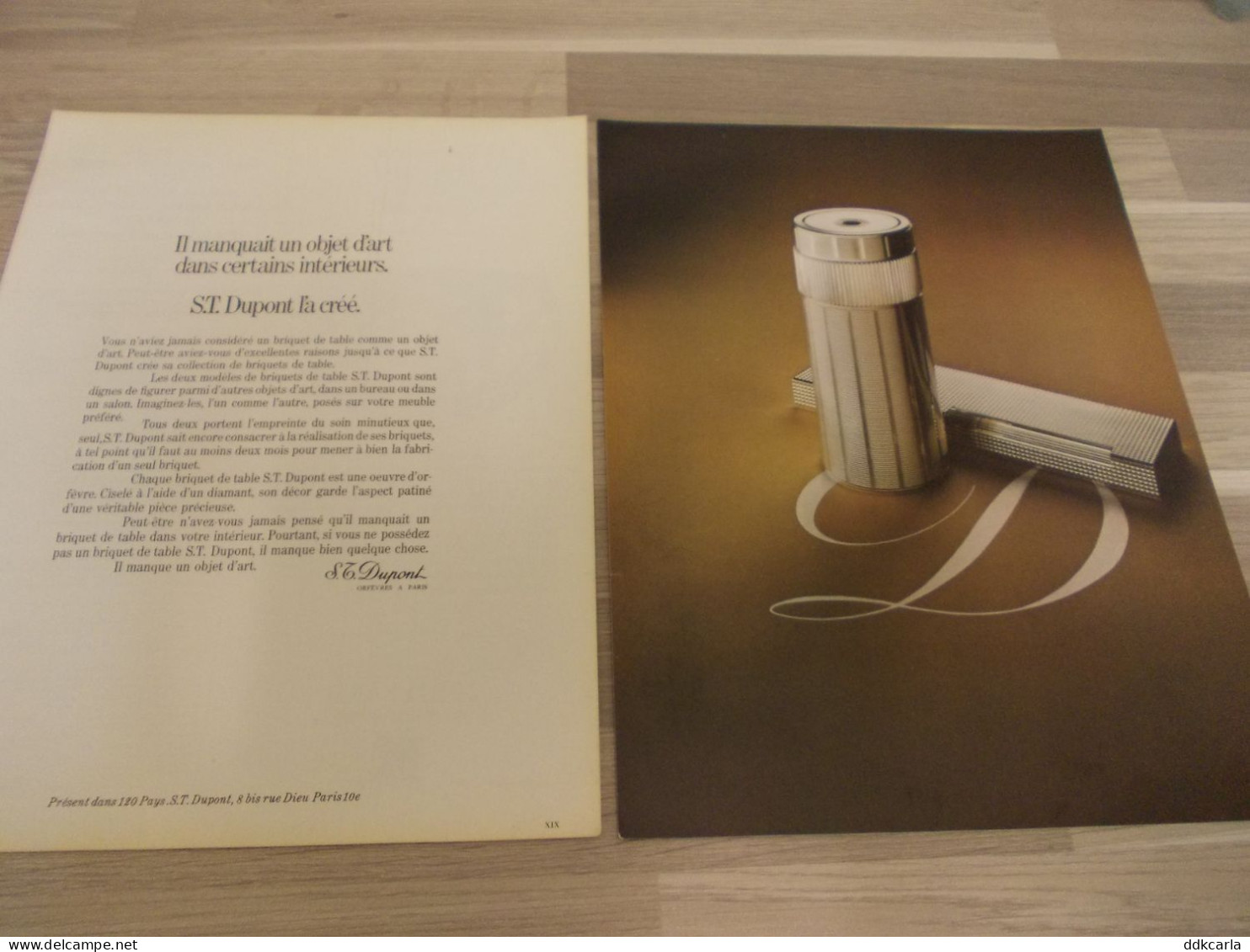 Reclame Advertentie Uit Oud Tijdschrift 1973 - Briquet De Table S.T. Dupont - Advertising