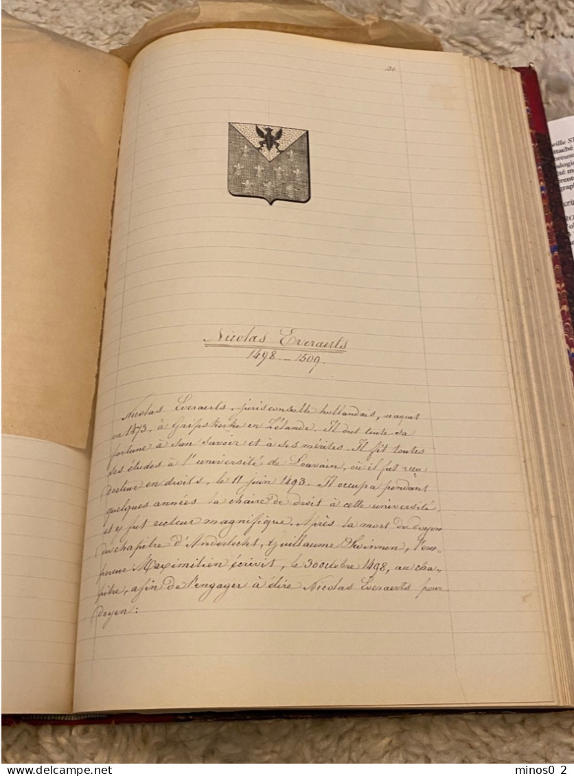 Anderlecht  Abbé Corneille Stoobant Histoire Chapitre Crypte église Chantres Curés 413 Feuillets Blasons - 1801-1900