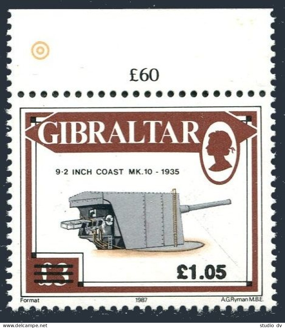 Gibraltar  595, Hinged. Michel 623. Guns & Artillery, New Value 1991. - Gibraltar