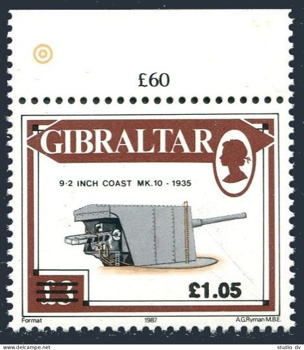 Gibraltar  595, Hinged. Michel 623. Guns & Artillery, New Value 1991. - Gibilterra